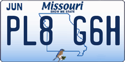 MO license plate PL8G6H