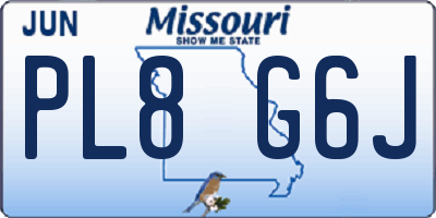 MO license plate PL8G6J