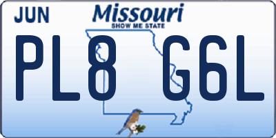 MO license plate PL8G6L