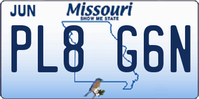 MO license plate PL8G6N