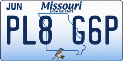 MO license plate PL8G6P