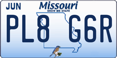 MO license plate PL8G6R