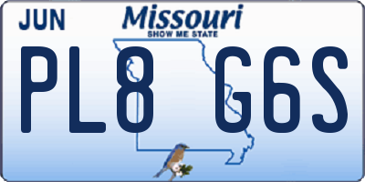 MO license plate PL8G6S