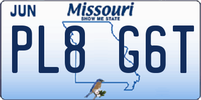 MO license plate PL8G6T