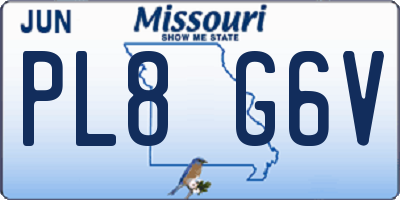 MO license plate PL8G6V