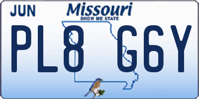 MO license plate PL8G6Y