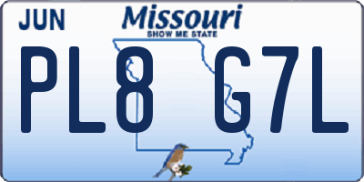 MO license plate PL8G7L