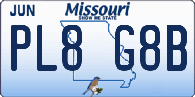 MO license plate PL8G8B