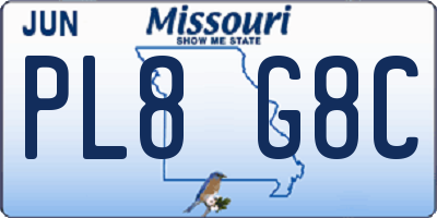 MO license plate PL8G8C