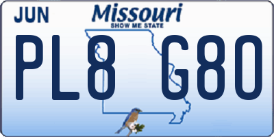 MO license plate PL8G8O