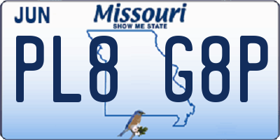 MO license plate PL8G8P