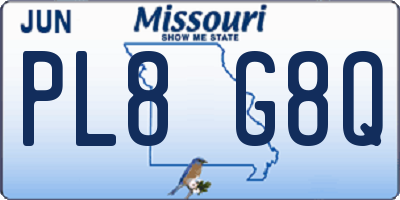 MO license plate PL8G8Q