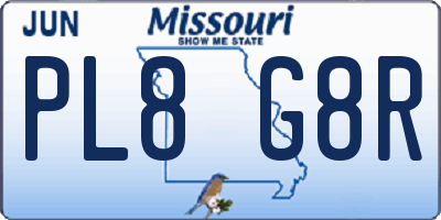 MO license plate PL8G8R