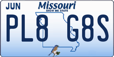 MO license plate PL8G8S