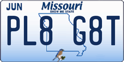 MO license plate PL8G8T