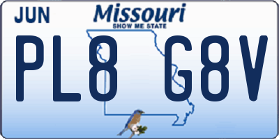 MO license plate PL8G8V