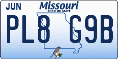 MO license plate PL8G9B