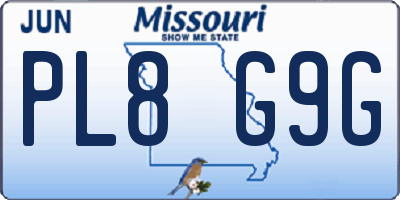 MO license plate PL8G9G