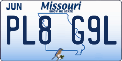 MO license plate PL8G9L