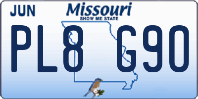 MO license plate PL8G9O