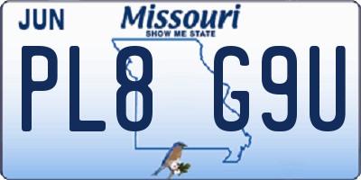 MO license plate PL8G9U