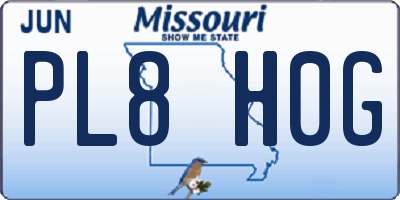 MO license plate PL8H0G