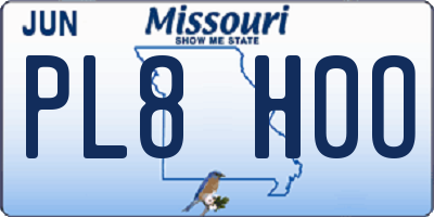 MO license plate PL8H0O