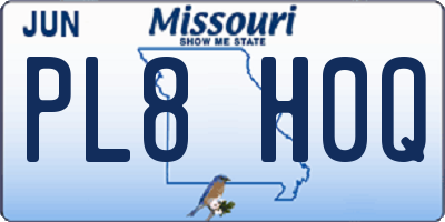 MO license plate PL8H0Q