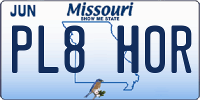 MO license plate PL8H0R