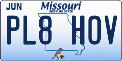 MO license plate PL8H0V