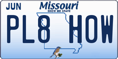 MO license plate PL8H0W