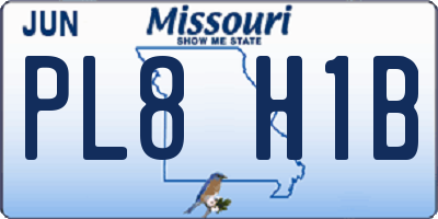 MO license plate PL8H1B