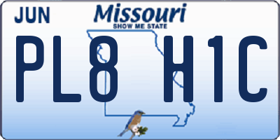 MO license plate PL8H1C