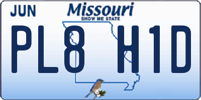 MO license plate PL8H1D