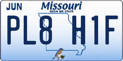 MO license plate PL8H1F