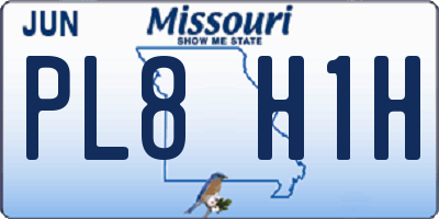 MO license plate PL8H1H