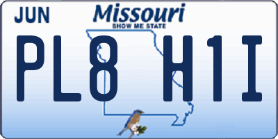 MO license plate PL8H1I