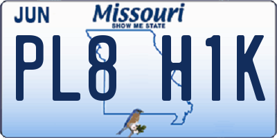MO license plate PL8H1K