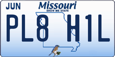 MO license plate PL8H1L
