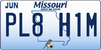 MO license plate PL8H1M