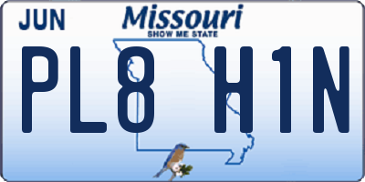 MO license plate PL8H1N