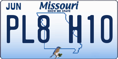 MO license plate PL8H1O