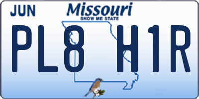 MO license plate PL8H1R