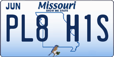 MO license plate PL8H1S