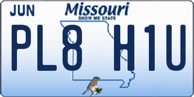 MO license plate PL8H1U