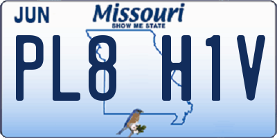 MO license plate PL8H1V