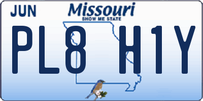 MO license plate PL8H1Y