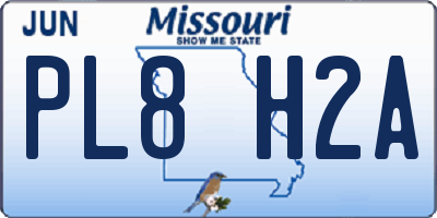 MO license plate PL8H2A