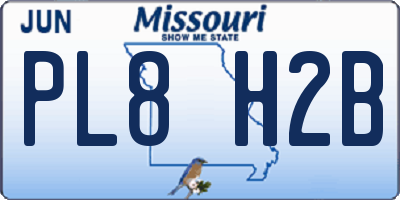 MO license plate PL8H2B