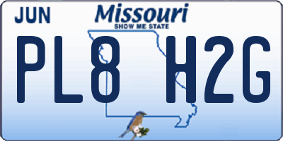 MO license plate PL8H2G